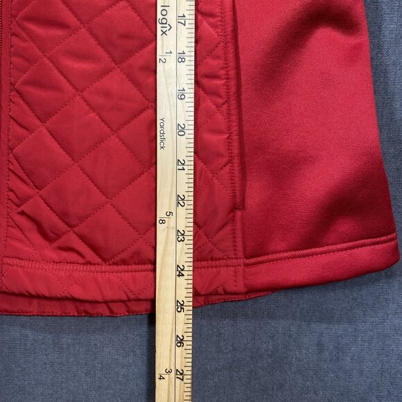 Van Heusen Red Quilted Sleeveless Vest Womens L Polyester Full-Zip Lightweight - Picture 10 of 11
